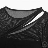 Camisa ajustada de malla con abertura oblicua