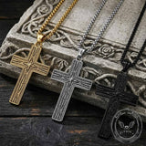 Octagonal Star Pattern Stainless Steel Cross Pendant | Gthic.com