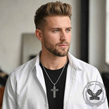 Octagonal Star Pattern Stainless Steel Cross Pendant | Gthic.com