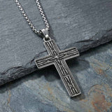 Octagonal Star Pattern Stainless Steel Cross Pendant