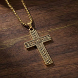 Octagonal Star Pattern Stainless Steel Cross Pendant