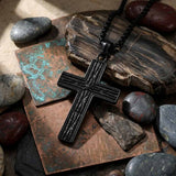 Octagonal Star Pattern Stainless Steel Cross Pendant