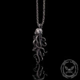 Octopus Skull Gothic Sterling Silver Pendant