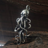Octopus Skull Gothic Sterling Silver Pendant