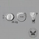 Odin Skull Feather Gothic Sterling Silver Ring