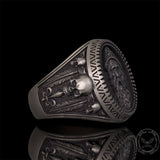 Odin Skull Feather Gothic Sterling Silver Ring