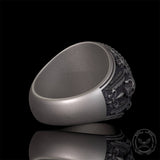 Odin Skull Feather Gothic Sterling Silver Ring
