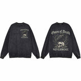 Omen of Death Raven Skull Nevermore Vintage Washed Sweatshirt | Gthic.com
