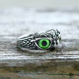Owl Gem Eye Stainless Steel Ring