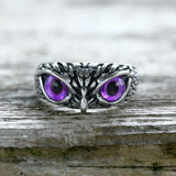 Owl Gem Eye Stainless Steel Ring | Gthic.com