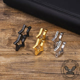 Pentagram Viking Rune Stainless Steel Stud Earrings | Gthic.com