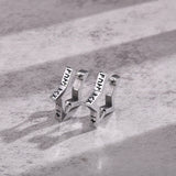 Pentagram Viking Rune Stainless Steel Stud Earrings | Gthic.com