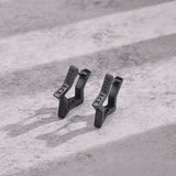 Pentagram Viking Rune Stainless Steel Stud Earrings | Gthic.com