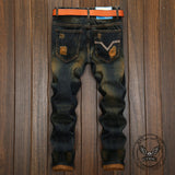 Personalized Ripped Vintage Distressed Straight Jeans | Gthic.com