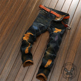 Personalized Ripped Vintage Distressed Straight Jeans | Gthic.com