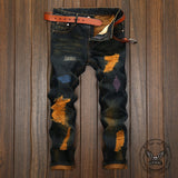 Personalized Ripped Vintage Distressed Straight Jeans | Gthic.com