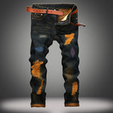 Personalized Ripped Vintage Distressed Straight Jeans | Gthic.com