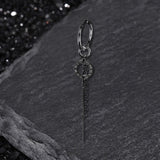 Personalized Roman Numeral Disc Chain Stainless Steel Drop Earrings | Gthic.com