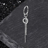 Personalized Roman Numeral Disc Chain Stainless Steel Drop Earrings | Gthic.com