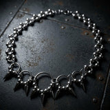 Personalized Studded Ring Stainless Steel Clavicle Necklace | Gthic.com
