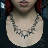 Personalized Studded Ring Stainless Steel Clavicle Necklace | Gthic.com
