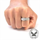 Personalized Twill Stainless Steel Spinner Ring | Gthic.com