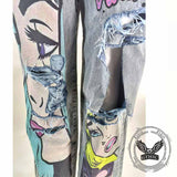 Patch Skull Print katoenen heren punkbroek