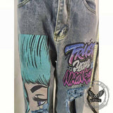 Patch Skull Print katoenen heren punkbroek