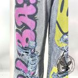 Personalized Y2K Colorful Smiley Face Pattern Jeans | Gthic.com