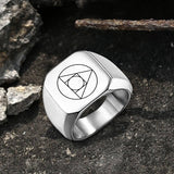 Philosopher Stone Stainless Steel Occultism Ring | Gthic.com