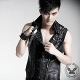 Pirate Skull Leather Removable Finger Gloves