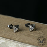 Poker Design Sterling Silver Stud Earrings | Gthic.com