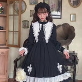 Gothic Ruffle Lace Cotton Lolita Dress