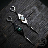 Punk-Style Bead Spiked Stainless Steel Earrings