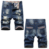 Punk-Style Distressed Straight-Leg Denim Shorts | Gthic.com