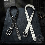 Punk-Style Rivet Design Glossy PU Leather Belt | Gthic.com