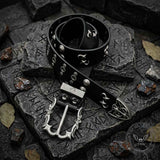 Punk-Style Rivet Design Glossy PU Leather Belt