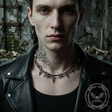Punk Barbed Wire Spiked Zinc Alloy Clavicle Necklace | Gthic.com