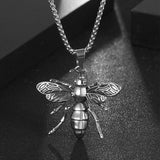 Punk Bee Stainless Steel Insect Pendant | Gthic.com