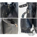 Punk Biker Loose Stand Collar PU Leather Jacket