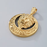 Punk Celtic Gem Hollow Lion Head Stainless Steel Pendant