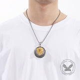 Punk Celtic Gem Hollow Lion Head Stainless Steel Pendant | Gthic.com