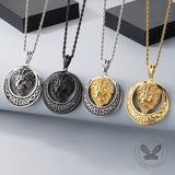 Punk Celtic Gem Hollow Lion Head Stainless Steel Pendant