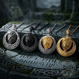 Punk Celtic Gem Hollow Lion Head Stainless Steel Pendant | Gthic.com
