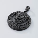 Punk Celtic Gem Hollow Lion Head Stainless Steel Pendant
