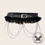 Punk Chain Lace Star Decorated PU Leather Belt 02 | Gthic.com