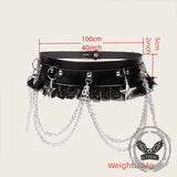 Punk Chain Lace Star Decorated PU Leather Belt