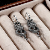 Punk Coiled Snake Stainless Steel Earrings | Gthic.com