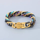 Punk Colorful Design Cuban Chain Stainless Steel Bracelet | Gthic.com