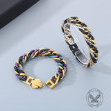 Punk Colorful Design Cuban Chain Stainless Steel Bracelet | Gthic.com